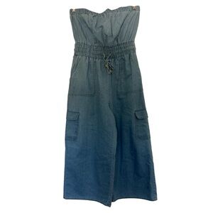 Indulge Strapless Jumpsuit denim